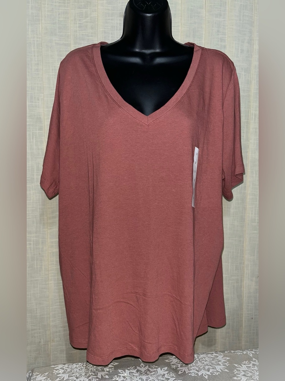 Ava & Viv Relaxed V-Neck Dolman Top in Dusty Mauve NWT 1X